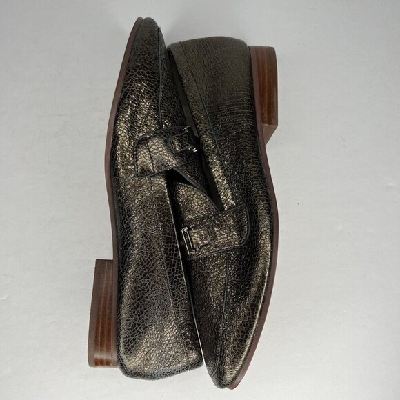 Enzo Angiolini Leather Loafer Slip-On Sparkling Gold-Look Shoes Womens Size 9.5 - Picture 7 of 9